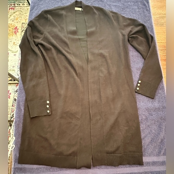 Retrology Black Open Front Cardigan Sweater Size Medium - Picture 3 of 10